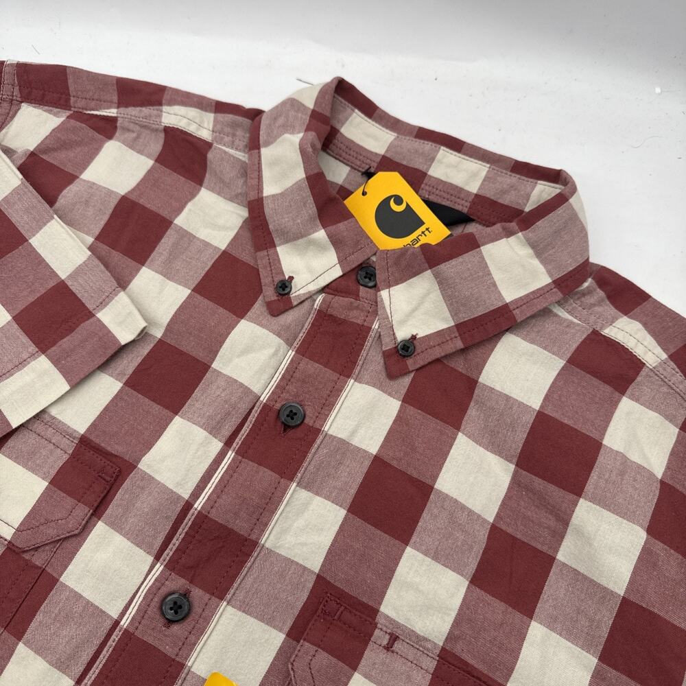 Carhartt Men's Loose Fit Plaid Short-Sleeve Button-Down‎ Shirt Large NEW NWT